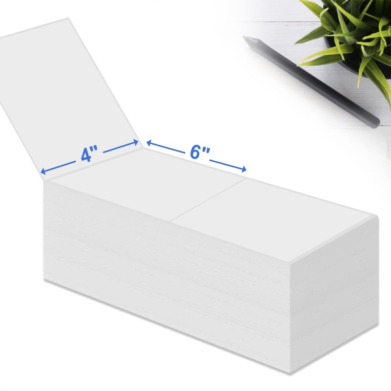 RyhamPaper ريهام بيبر ملصقات حرارية مباشرة 4" × 6" - ملصقات شحن بريدية بيضاء، مثقبة، لاصق دائم 2000 ملصق لكل كومة (2 كومة - 4000 ملصق)  - Image 5